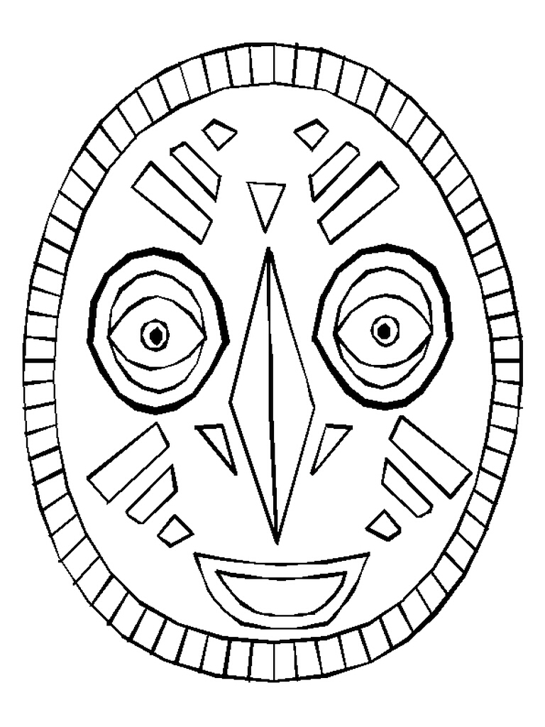 13 African Mask Template Images African Mask Coloring Pages Printable 
