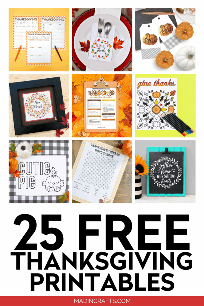 25 FREE THANKSGIVING PRINTABLES Crafts Mad In Crafts