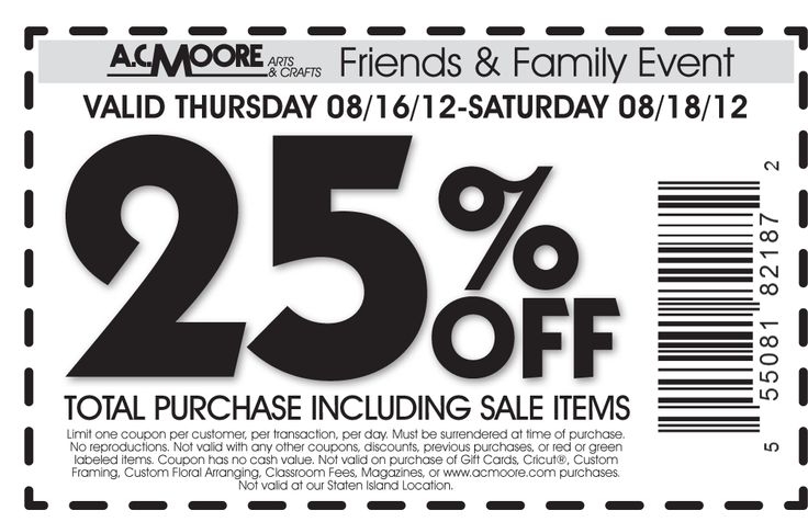 25 Off At A C Moore Crafts Includes Sale Items Coupon Via The 