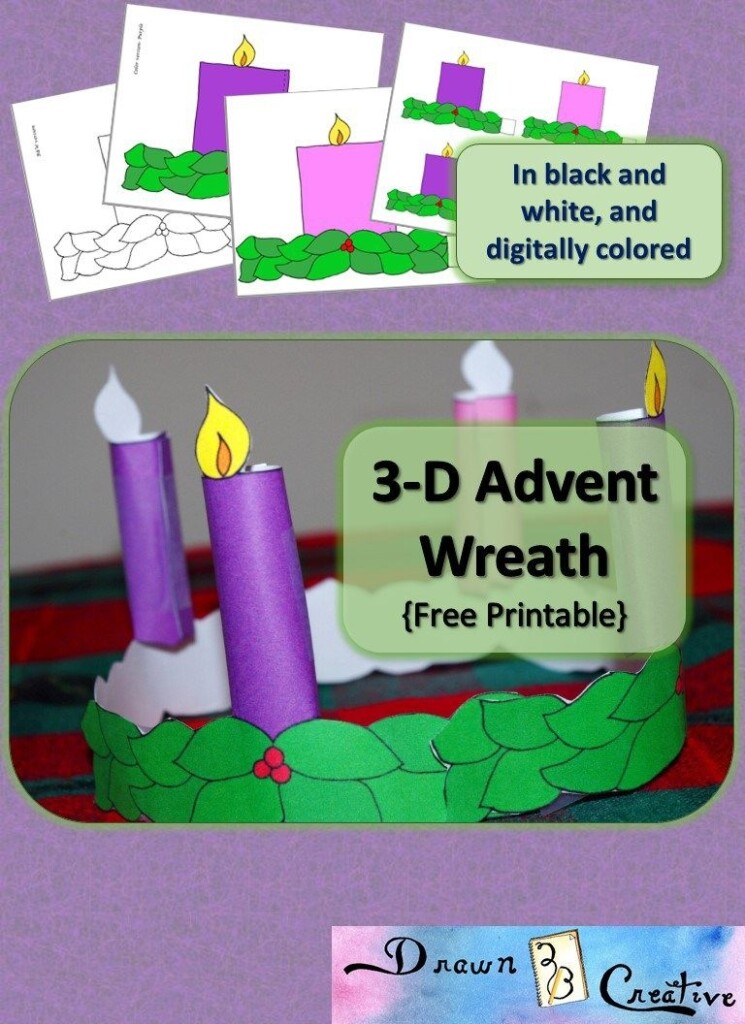 3 D Printable Advent Wreath Drawn2BCreative Advent Calendars For 