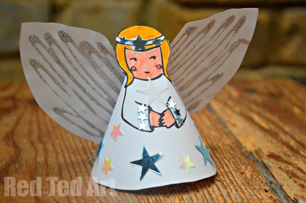3d Paper Angel Printable Craft For Preschoolers Red Ted Art Kids Crafts