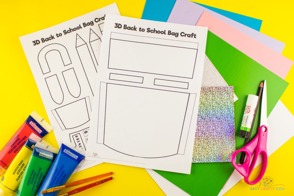 3D School Backpack Craft Arty Crafty Kids