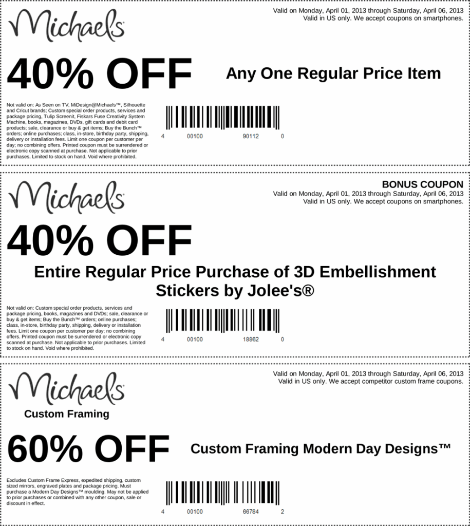 40 Off A Single Item And More At Michaels Coupon Via The Coupons App 