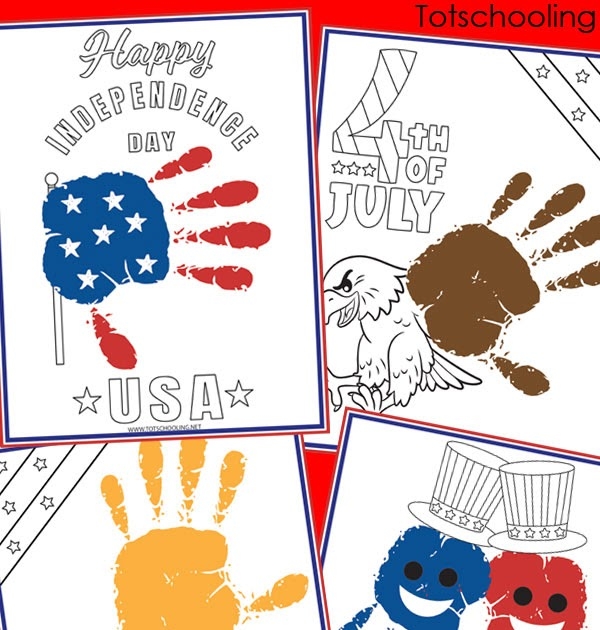 4th Of July Handprint Printables Totschooling Toddler Preschool 