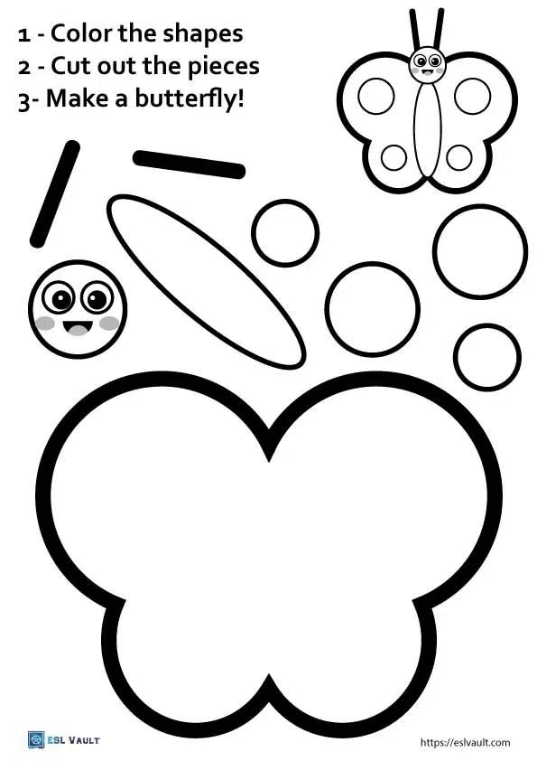 5 Free Butterfly Cut And Paste Printables ESL Vault Cut And Paste 