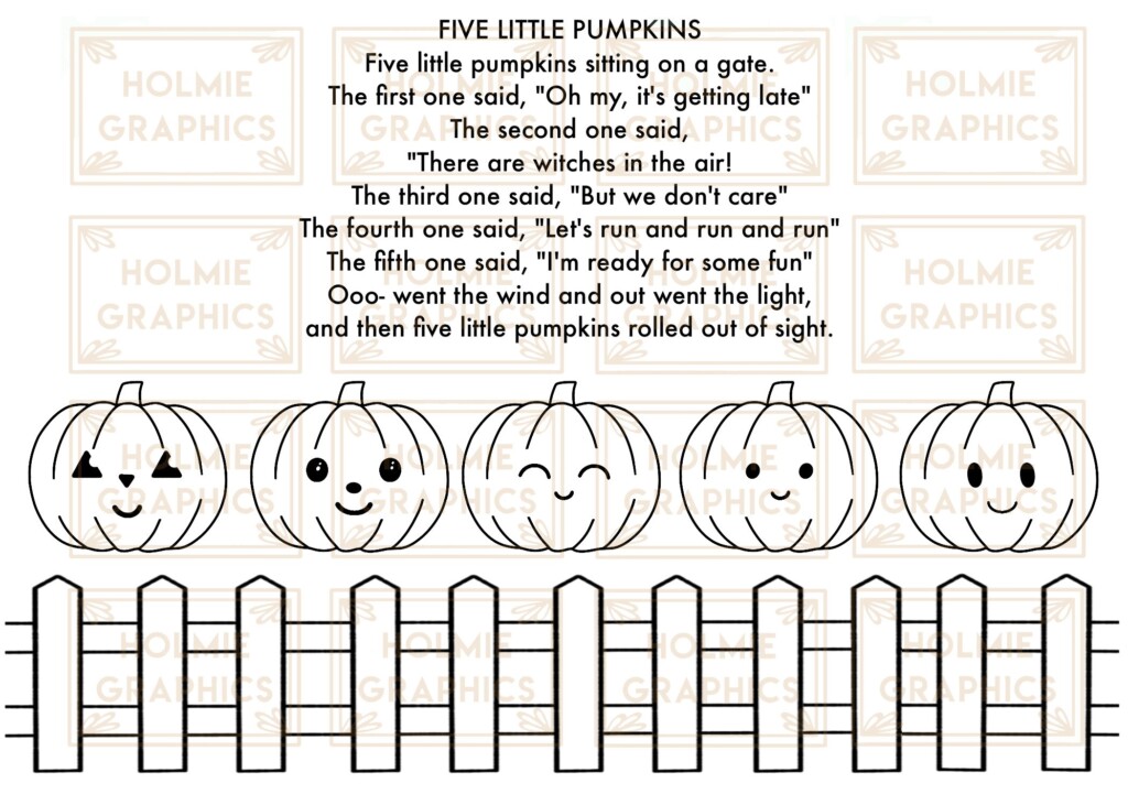 5 Little Pumpkins Pumpkin Craft Kindergarten Craft Homeschool Etsy