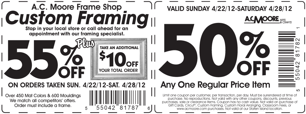 50 Off A Single Item At A C Moore Crafts Free Printable Coupons Free 