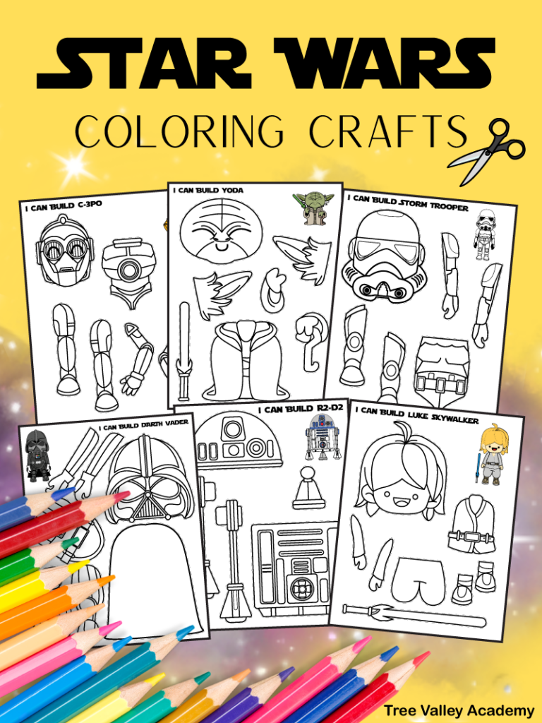6 Star Wars Coloring Pages Paper Crafts Tree Valley Academy
