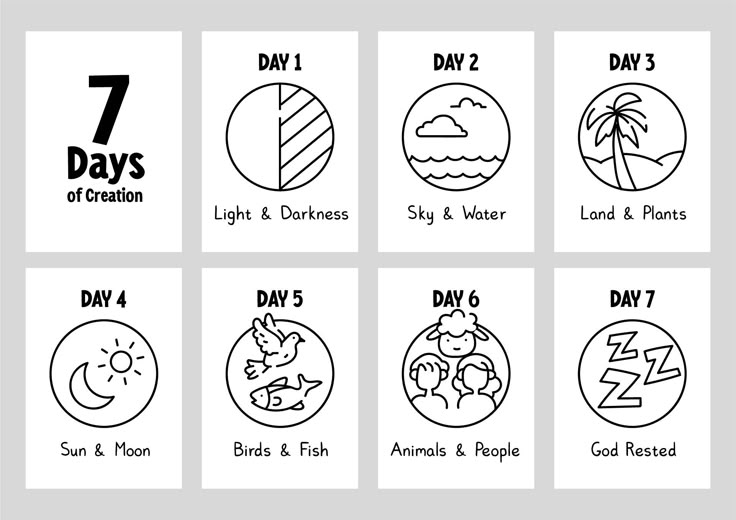 7 Days Of Creation 10 Free PDF Printables Printablee 7 Days Of 