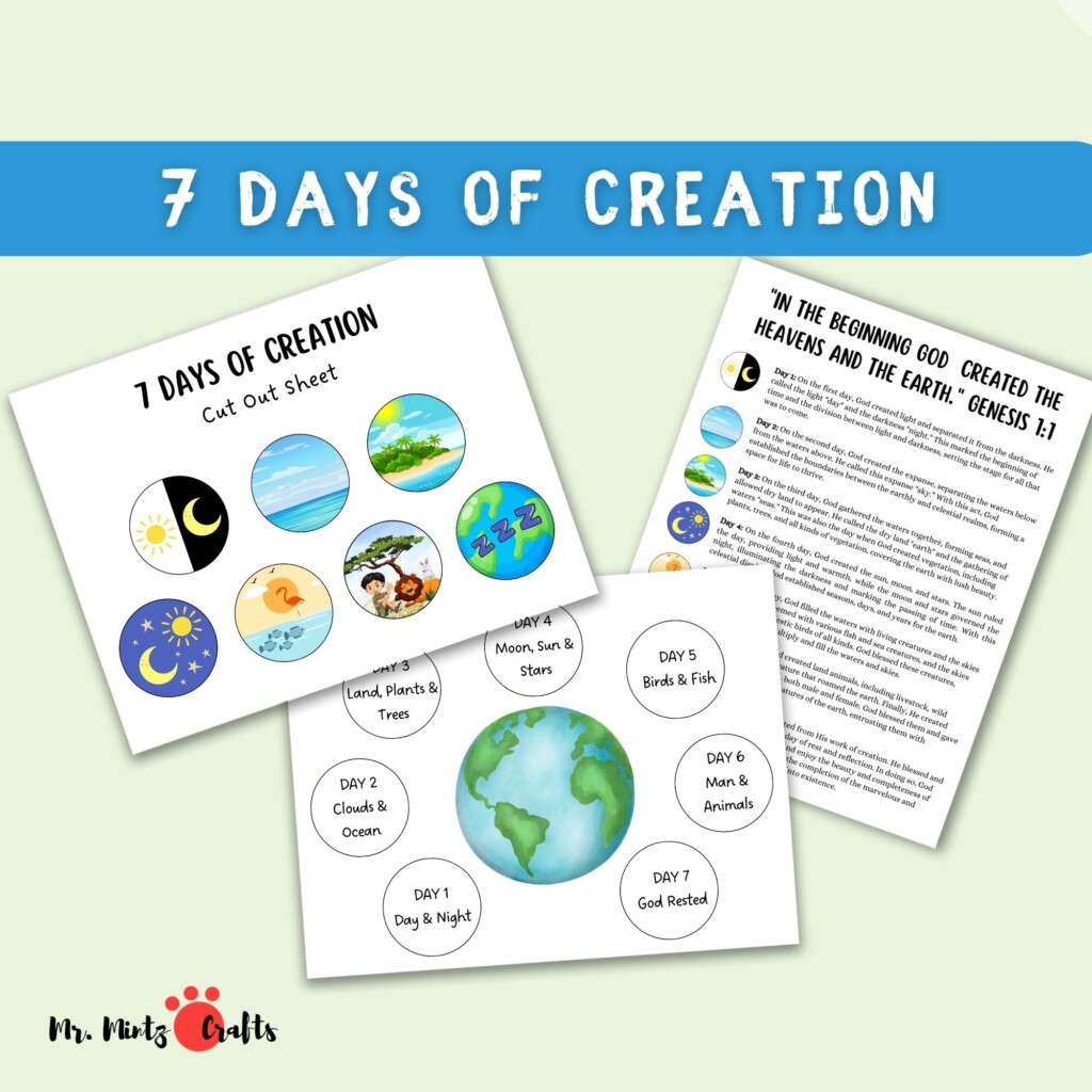 7 Days Of Creation Printable Crafts For The 7 Days Of Creation Made 