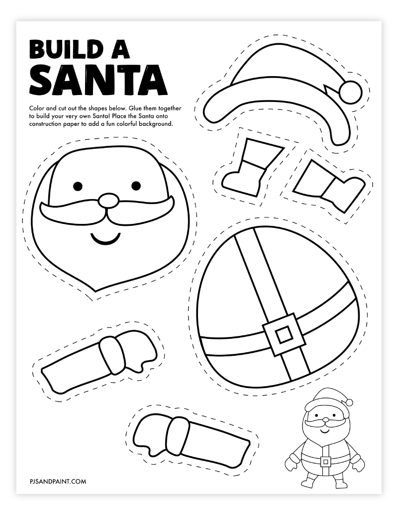8 Free Printable Christmas Themed quot Build Your Own quot Crafts Pjs And Paint
