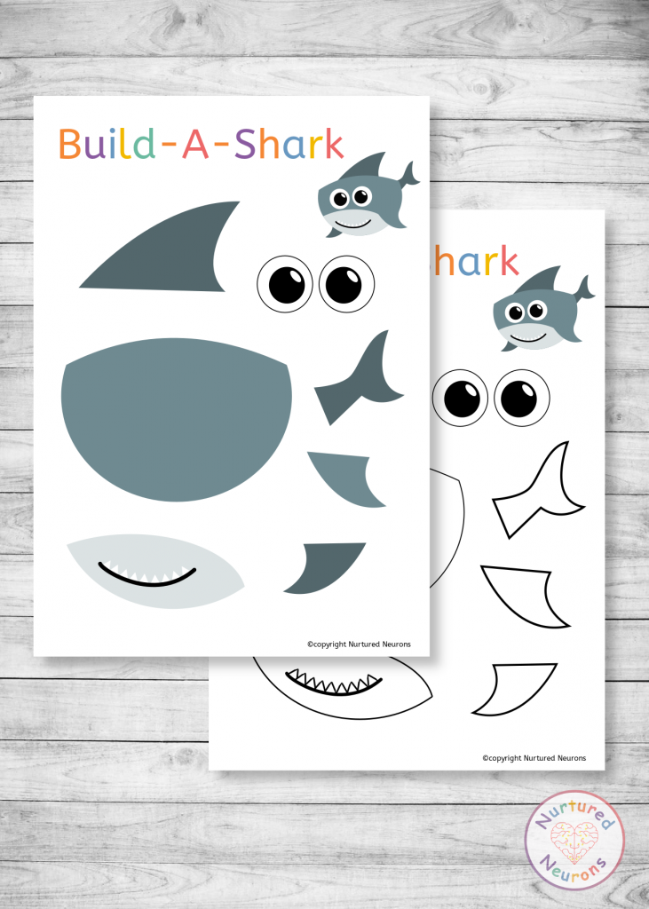 A Super Build A Shark Craft Preschool Printable Nurtured Neurons
