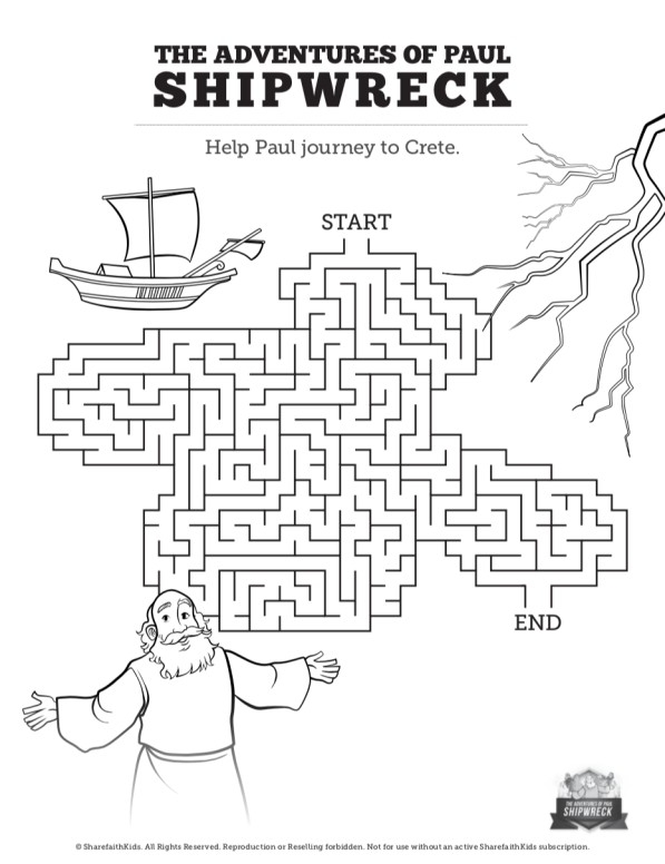 Acts 27 Shipwreck Bible Mazes Clover Media