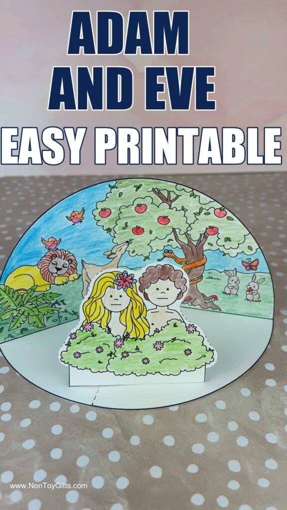 Adam And Eve Craft Printable For Kids with TEMPLATE Non Toy Gifts 