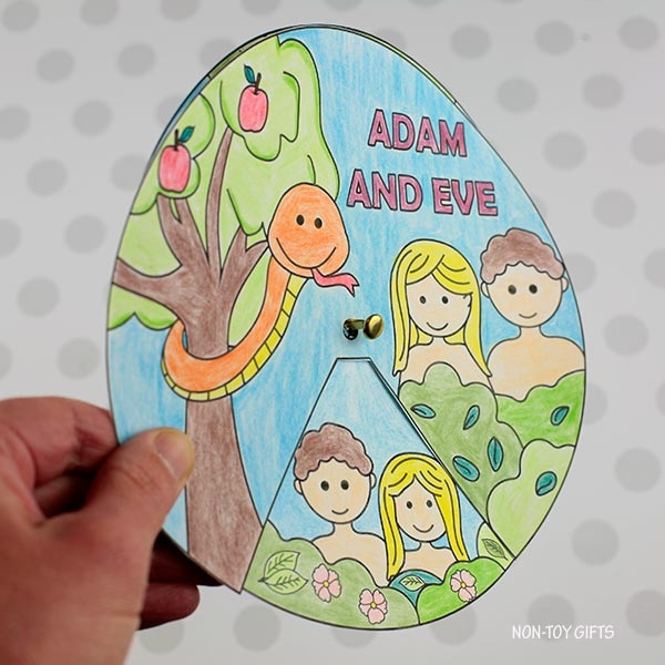 Adam And Eve Craft Printable For Kids with TEMPLATE Non Toy Gifts