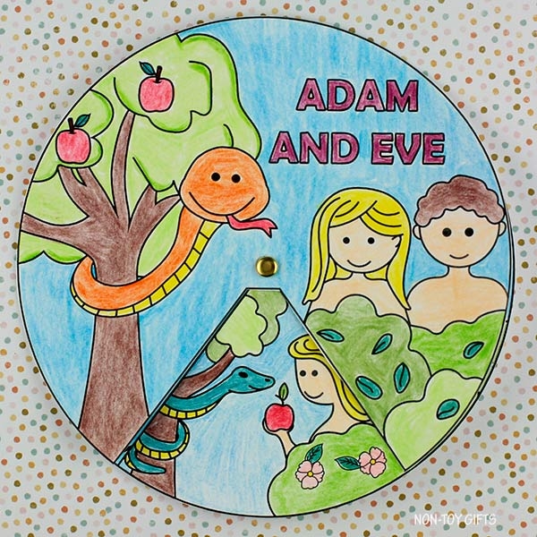 Adam And Eve Craft Printable For Kids with TEMPLATE Non Toy Gifts