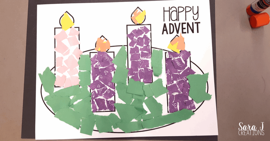 Advent Wreath Rip Art Craft Sara J Creations