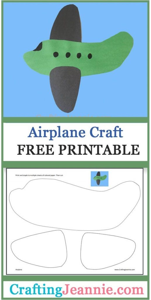 Airplane Craft For Kids Free Printable Crafting Jeannie 