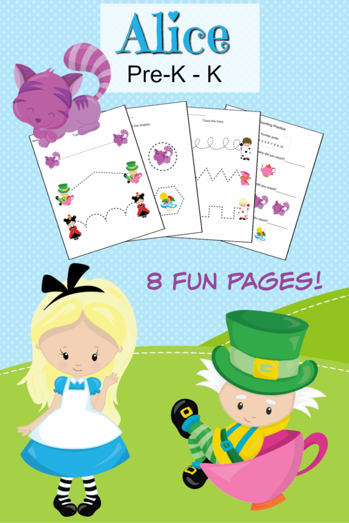 Alice In Wonderland Preschool Printables Little Blog In The Country 