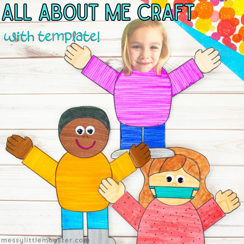 All About Me Back To School Craft template Included Messy Little 