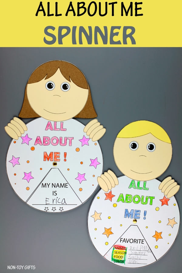 All About Me Craft For Kids With PRINTABLE Non Toy Gifts