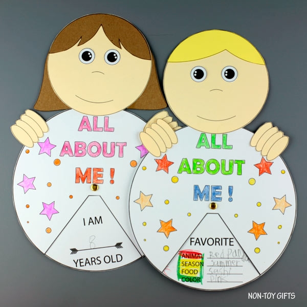 All About Me Craft For Kids With PRINTABLE Non Toy Gifts