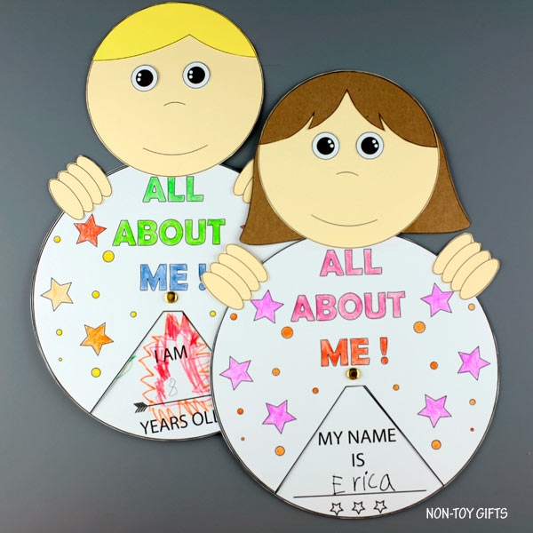 All About Me Craft For Kids With PRINTABLE Non Toy Gifts