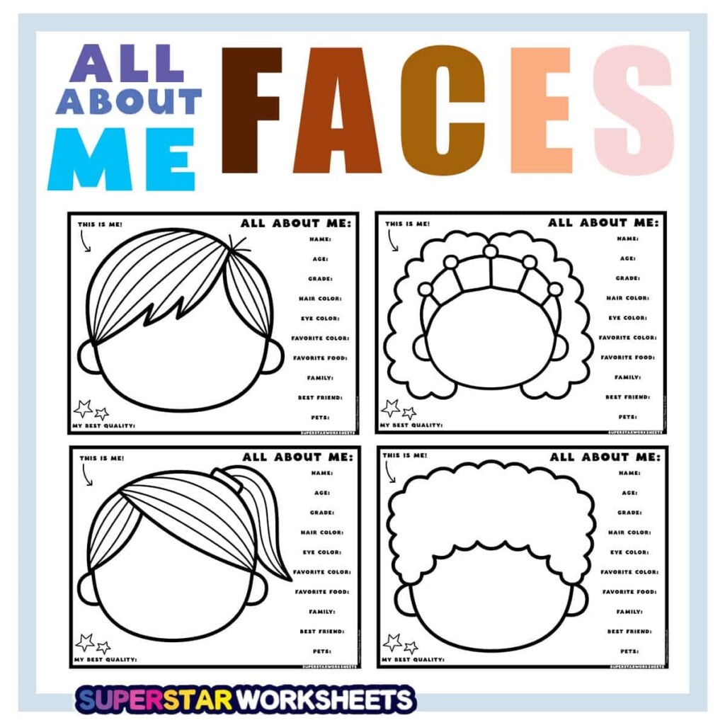 All About Me Face Template