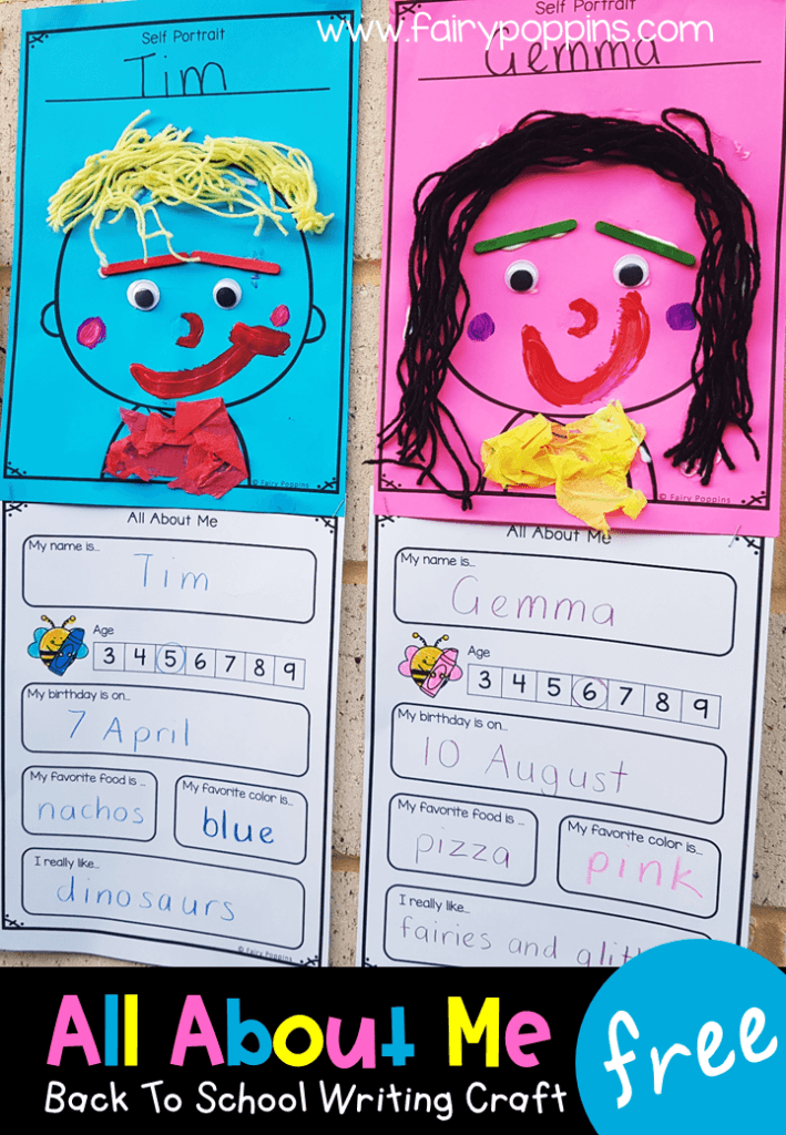 All About Me Self Portrait Template This Free Printable Features An 