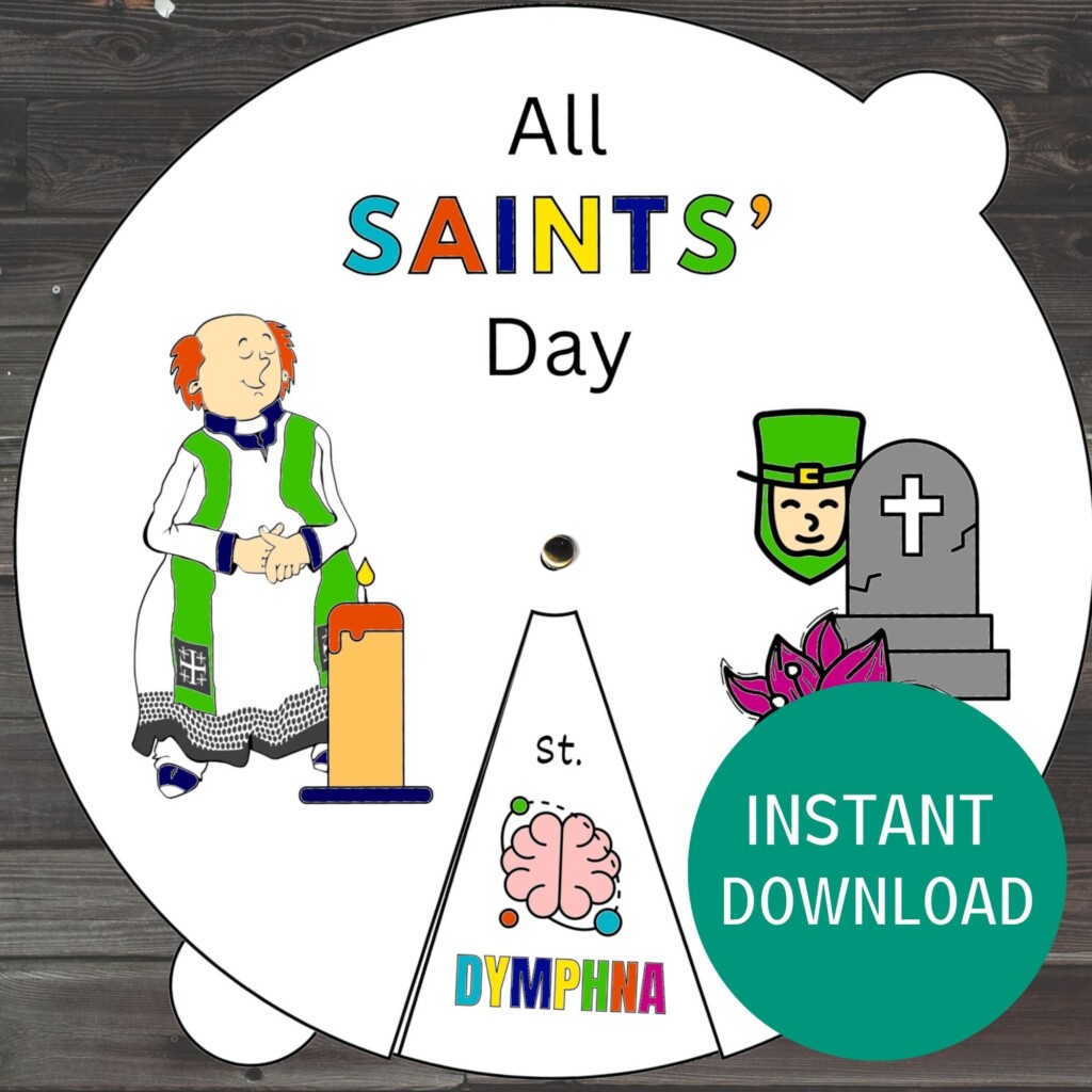 All Saints Day Coloring Wheel Printable Sunday School Activities All 