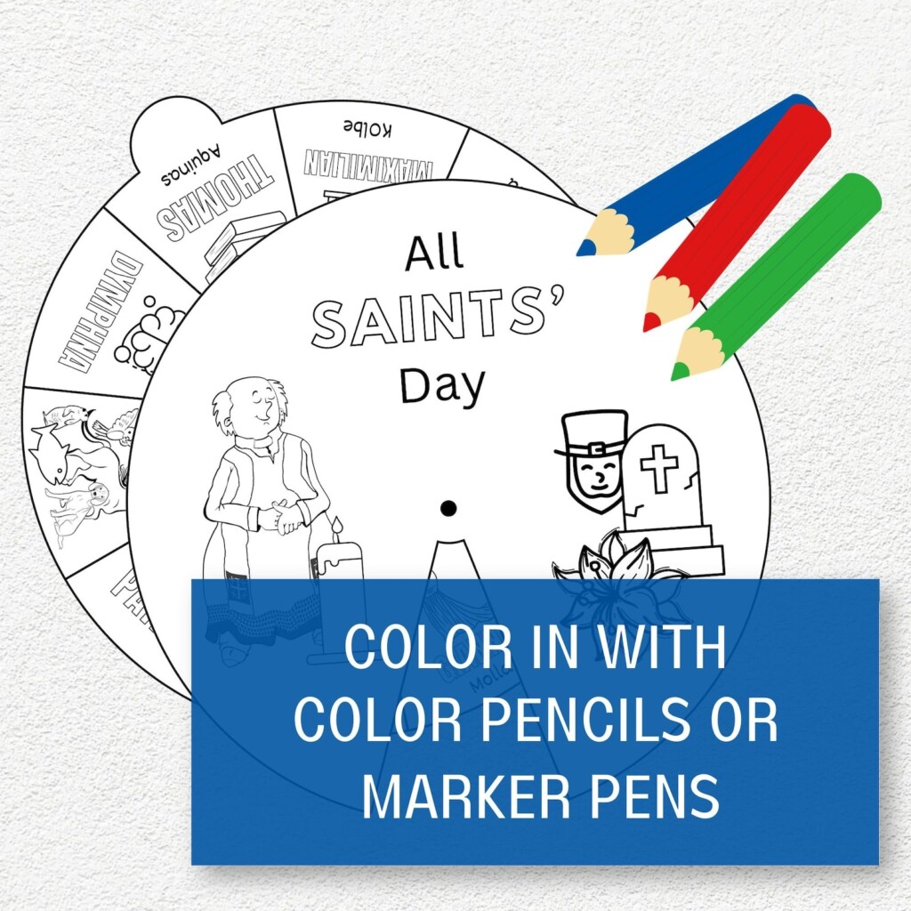 All Saints Day Coloring Wheel Printable Sunday School Activities All 