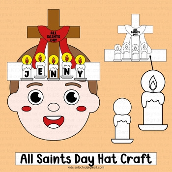 All Saints Day Project Hat Craft Crown Name Writing Activities Kindergarten