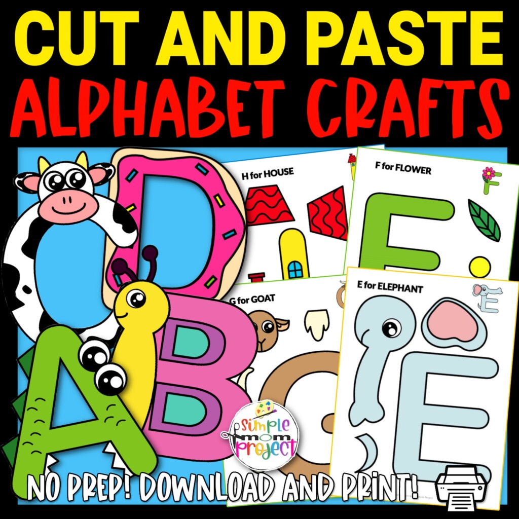 Alphabet Cut And Paste Craft Templates Simple Mom Project Store