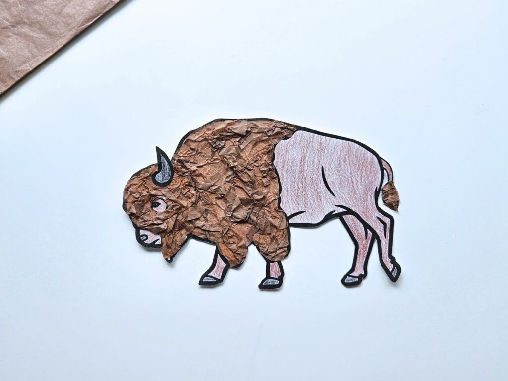 American Bison Tissue Paper Craft For Kids Raise Curious Kids