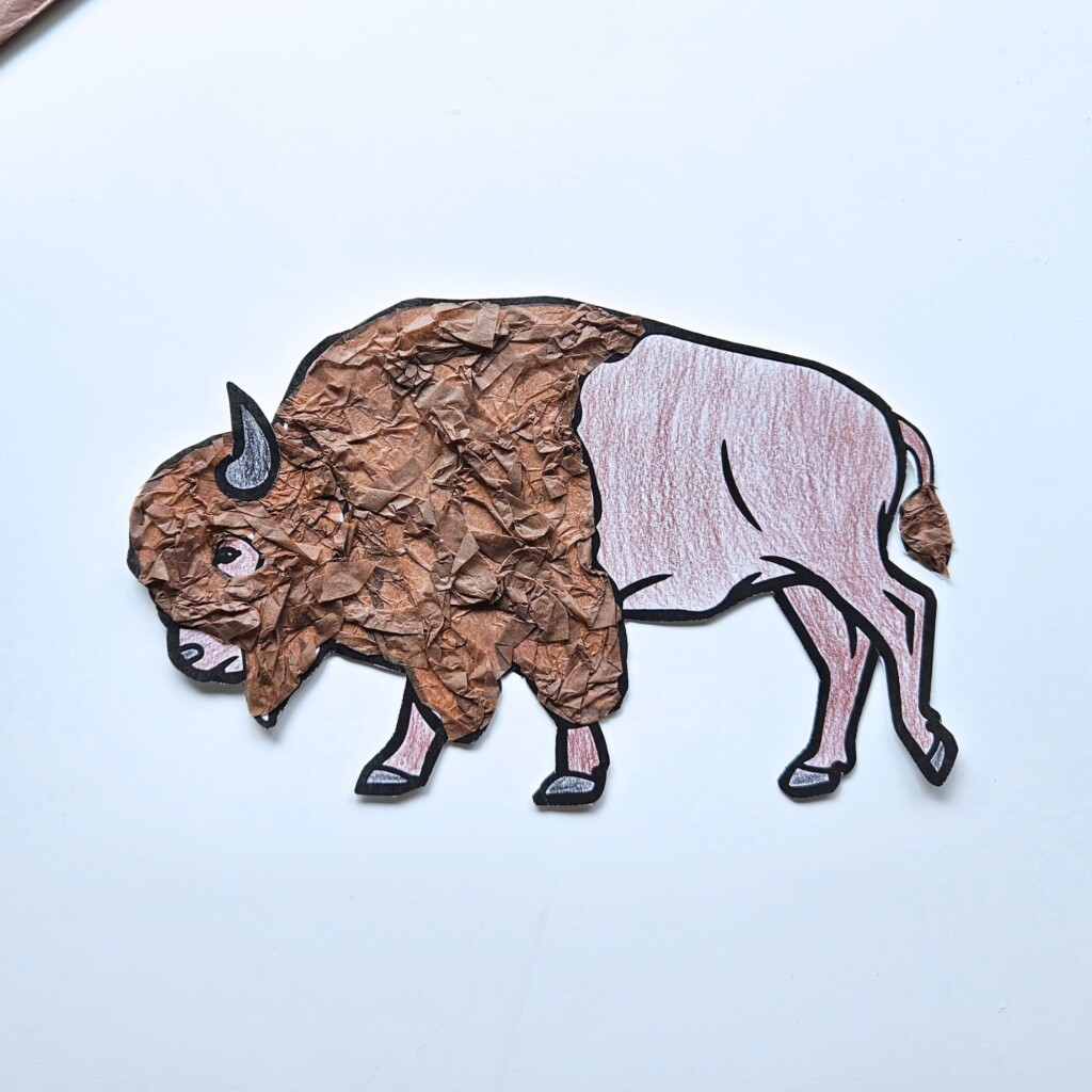 American Bison Tissue Paper Craft For Kids Raise Curious Kids