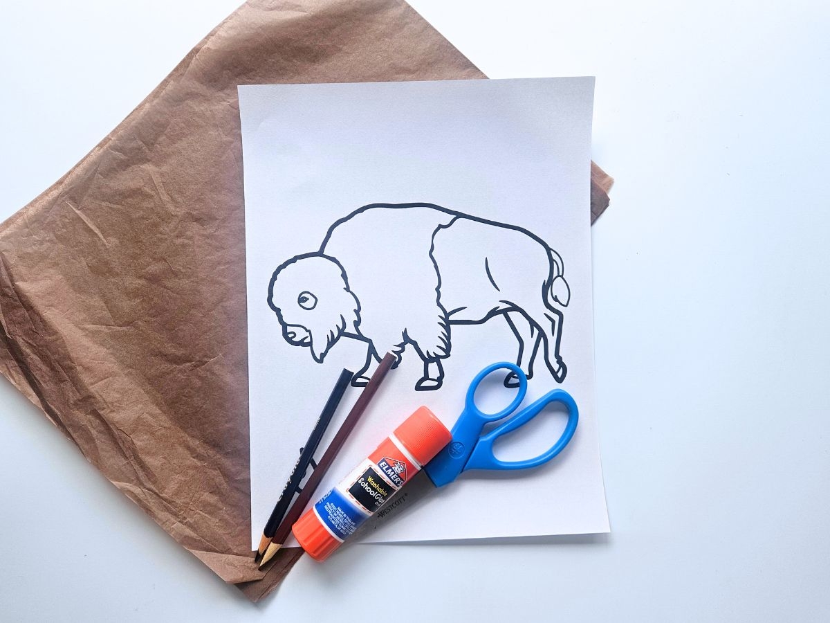 American Bison Tissue Paper Craft For Kids Raise Curious Kids