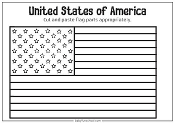 American Flag Printable Craft USA Flag Craft Country Flag By