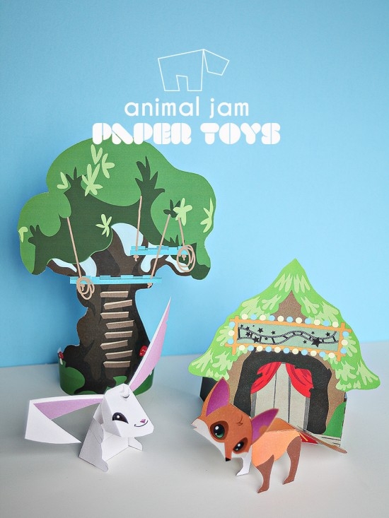 Animal Jam Sarapiea Forest Paper Toy Printable DIY Rabbit Fox And