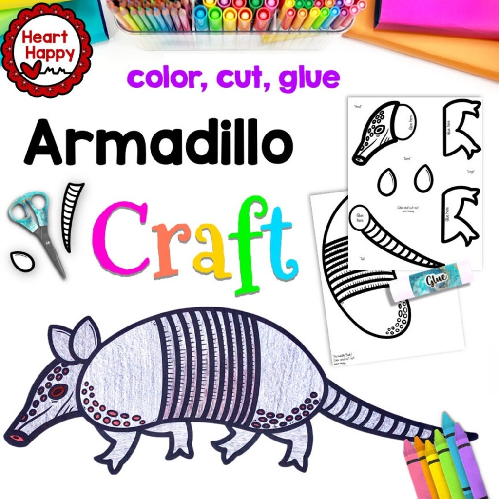 Armadillo Craft Kids Printable Craft Template Animal Craft Texas 