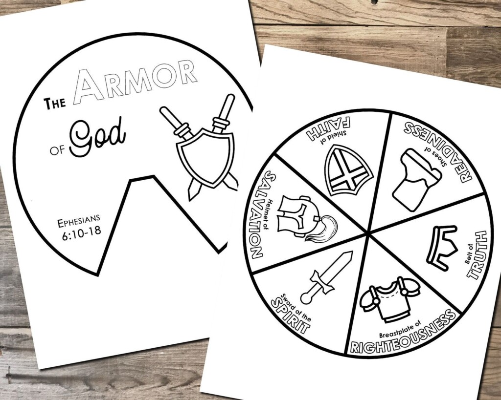 Armor Of God Coloring Wheel Printable Bible Activity Etsy Artofit