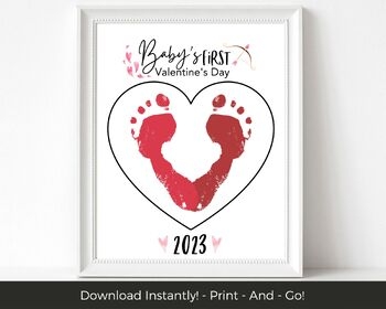 Baby 39 s First Valentines Day Handprint Craft Easy Art Activity Mom 