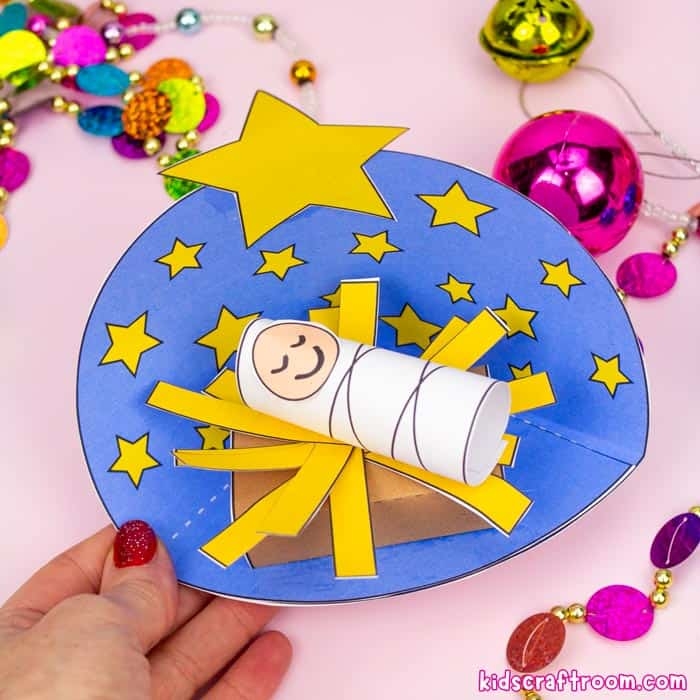 Baby Jesus In A Manger Craft With Free Printable Kids Craft Room