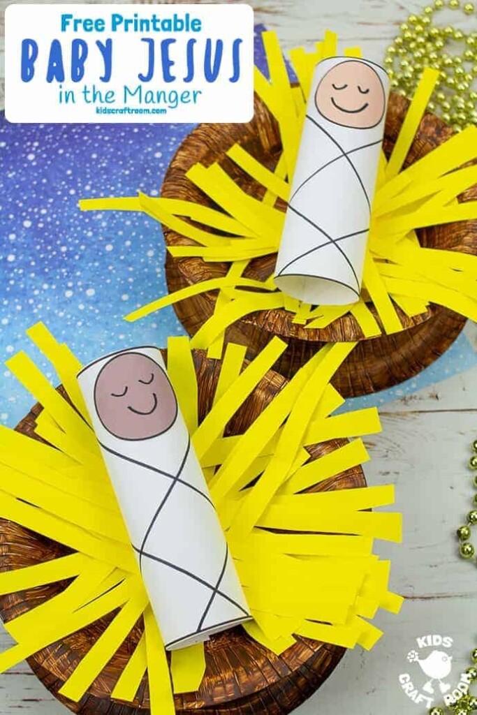 Baby Jesus In A Manger Craft With Free Printable Kids Craft Room