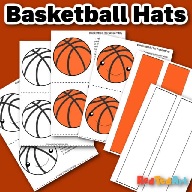 Basketball Hat Printable Craft For March Madness Red Ted Art