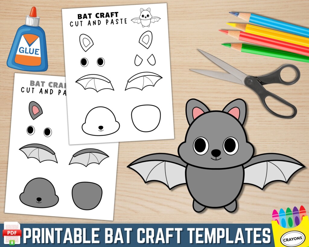 Bat Craft Printable Template Halloween Craft Bat Coloring Page Build 
