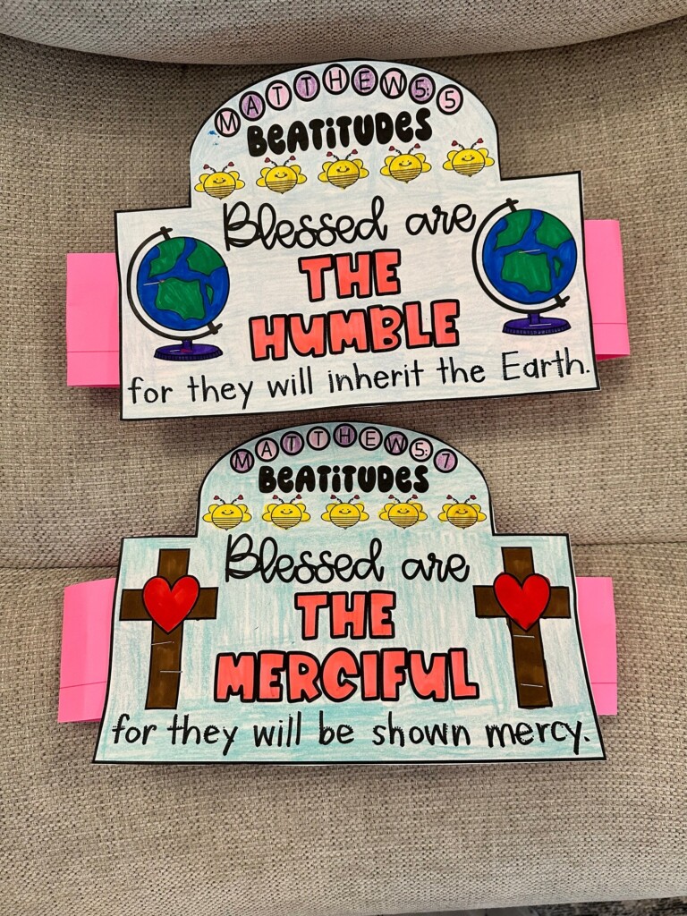 Beatitudes Coloring Crown Headband Printable Kids Bible Verse 