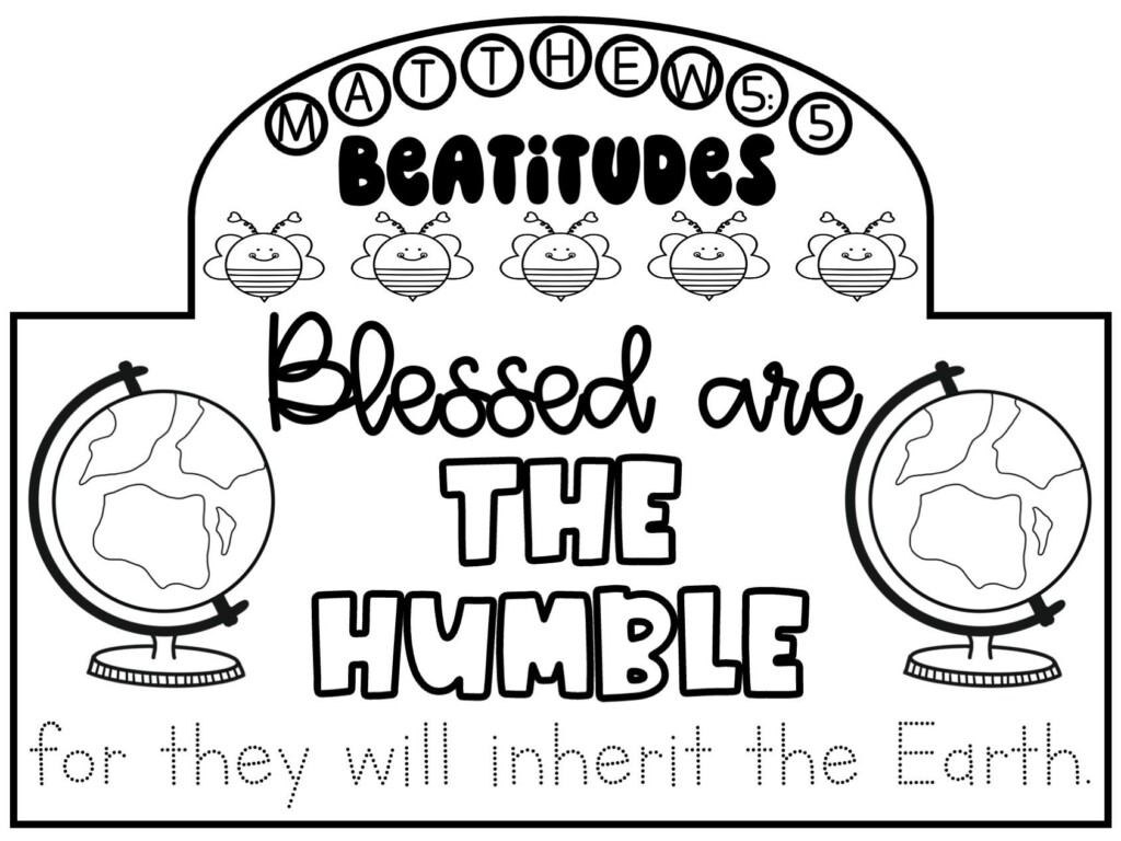 Beatitudes Coloring Crown Headband Printable Kids Bible Verse 