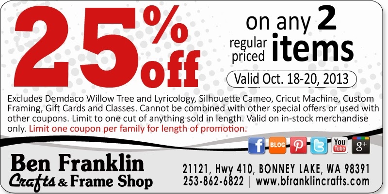 Ben Franklin Crafts And Frame Shop 25 Off Coupons