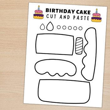 Birthday Cake Craft Template Birthday Activities Cut And Paste 