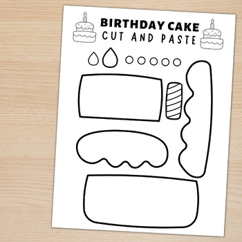 Birthday Cake Craft Template Birthday Activities Cut And Paste 